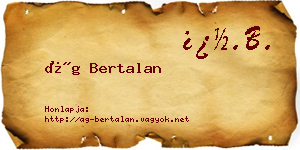 Ág Bertalan névjegykártya